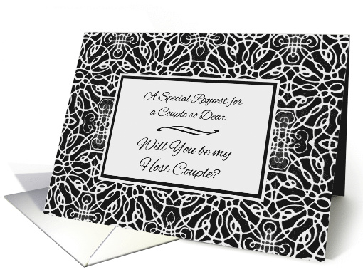 Invitation for Host Couple with Elegant Art Nouveau Design card