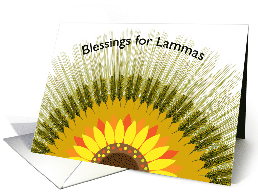 Blessings for Lammas First Harvest Festival Barley Sun Design card