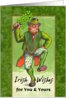 St Patrick’s Day in the Morning with Dancing Leprechaun and Pipe card