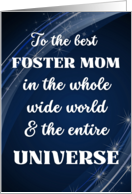 For Foster Mom Mothers Day with Stars and Swirls in Blue and Silver card