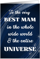 For Mam Mothers Day with Stars and Swirls in Blue and Silver card