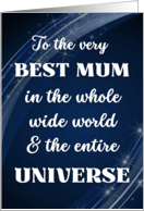 For Mum Mothers Day with Stars and Swirls in Blue card