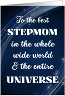 For Stepmom Mothers Day with Stars and Swirls in Blue card