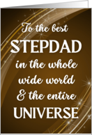 For Stepdad with Celestial Stars and Swirls in Brown and Tan card