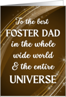 For Foster Dad Fathers Day with Stars and Swirls in Brown and Tan card