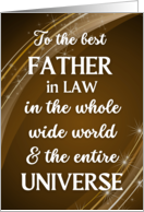 For Father in Law Fathers Day with Stars and Swirls Universe Theme card