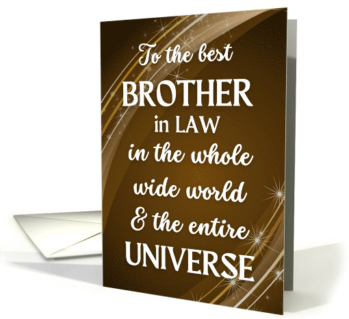 For Brother in Law Fathers Day with Stars and Swirls in Brown card