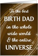 For Birth Dad Fathers Day with Stars and Swirls in Brown card