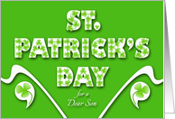 St. Patrick’s Day for Son, Shamrock Decorated Letters card