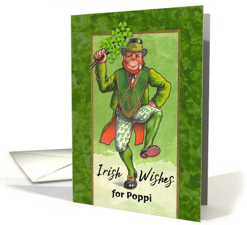 For Poppi St Patrick's Day with Vintage Dancing Leprechaun card