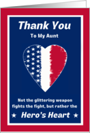 For Aunt Armed Forces Day with Patriotic Hero’s Heart and Proverb card