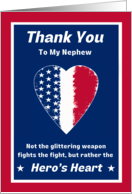 For Nephew Armed Forces Day with Patriotic Hero’s Heart Proverb card