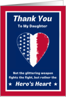 For Daughter Armed Forces Day with Patriotic Hero’s Heart Proverb card