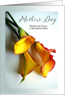 Any Relation Mother’s Day Wishes Custom Card with Calla Lilies card