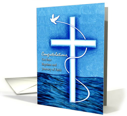 Congratulations on Baptism for Adult with Cross and Dove... (1085130)