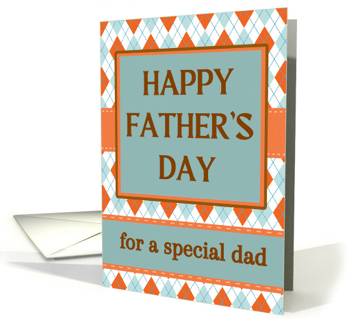 General Father's Day with Argyle Geometric Diamond Design card