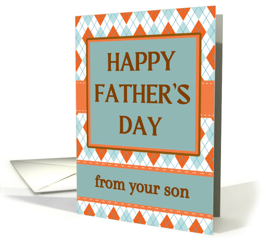 From Son Fathers Day with Argyle Geometric Design card (1096872)
