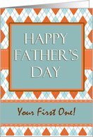 First Father’s Day with Argyle Geometric Design card