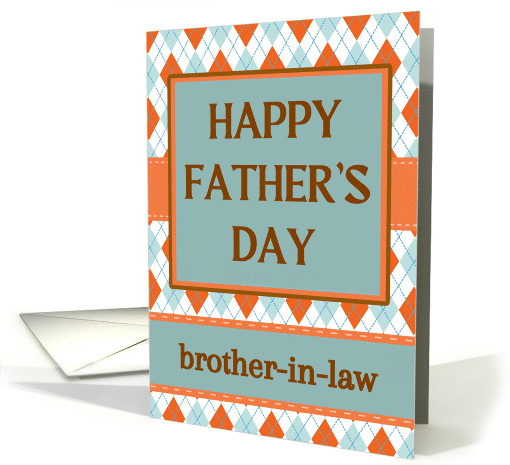 For Brother in Law Fathers Day with Geometric Argyle Design card