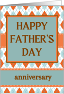 Anniversary on Father’s Day with Geometric Argyle Design card