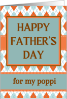 For Poppi Father’s Day with Geometric Argyle Diamond Design card