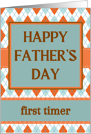 First Time Grandpa Father’s Day with Argyle Geometric Design card