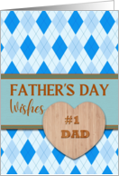 For Dad from Daughter Fathers Day with Argyle Pattern in Blue card