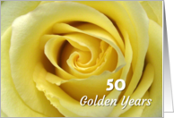 Happy 50th Wedding Anniversary with Yellow Rose Up Close card