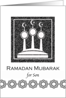 For Son Ramadan Mubarak with Abstract Mosque Minarets card