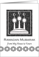 From My House to Yours Ramadan Mubarak with Abstract Mosque card