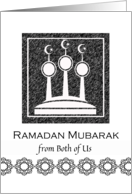 From Both of Us Ramadan Mubarak with Abstract Mosque Minarets card