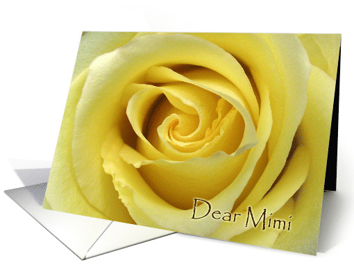 Birthday for Mimi with Yellow Rose Up Close and Poem card (1109164)