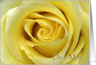 Birthday for Mimi with Yellow Rose Up Close and Poem card