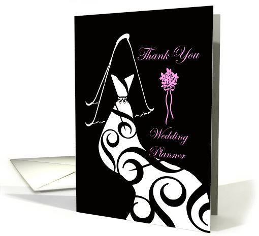 Wedding Planner Thank You, Contemporary Gown with Veil card (1114668)