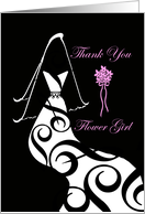 Wedding Thank You for Flower Girl with Contemporary Gown card