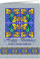 Custom Happy Birthday with Nature Leaf Tiles and Add Your Own Text card