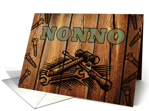 Birthday for Nonno, Faux Woodburned Tools and Screws card (1119102)