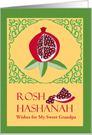 Sweet New Year for Grandfather with Rosh Hashanah Pomegranate card