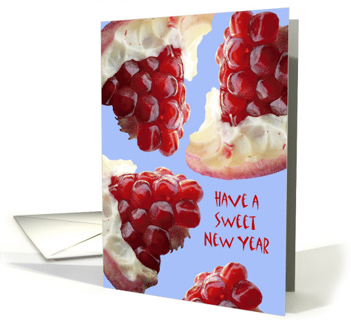 Pomegranate Pieces for a Sweet Rosh Hashanah for Granddaughter card