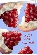 Pomegranate Pieces for a Sweet Rosh Hashanah for Granddaughter card