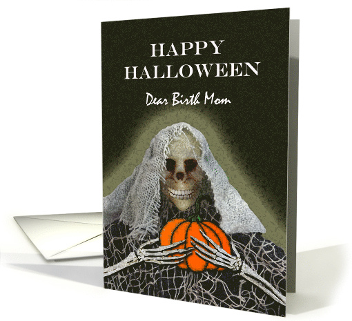 Halloween for Birth Mom with Skeleton Ghoul and Pumpkin card (1129368)