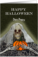 Halloween for Poppy with Skeleton Ghoul and Pumpkin card