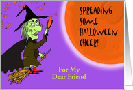 Halloween Custom Front Card, Add Your Text, Witch with Potion card