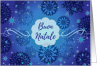 Italian Christmas Buon Natale with Snowflakes and Stars card