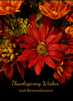 Remembrance on Thanksgiving with Autumn Flowers