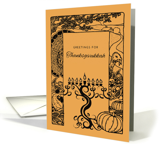 Thanksgivukkah with Thanksgiving and Hanukkah Theme card (1160750)