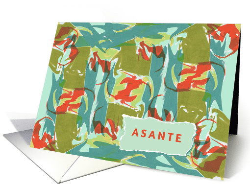 Swahili Thank You Asante with Modern Abstract Design card (1164560)
