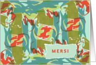 Romanian Thank You Mersi with Modern Abstract Design card