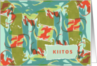 Finnish Thank You Kiitos with Abstract Design card