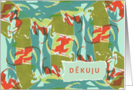 Czech Thank You Dekuju with Abstract Design card